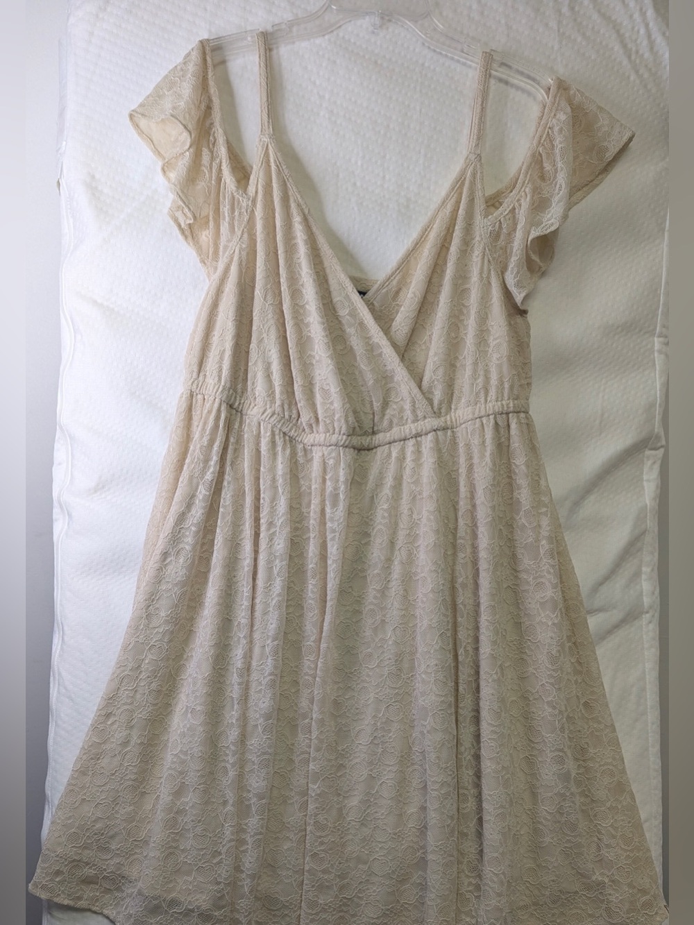 11 torrid Lace Surplice Midi Dress in Light Beige